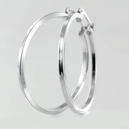 Zdjęcie Damskie włoskie kolczyki koła z białego złota