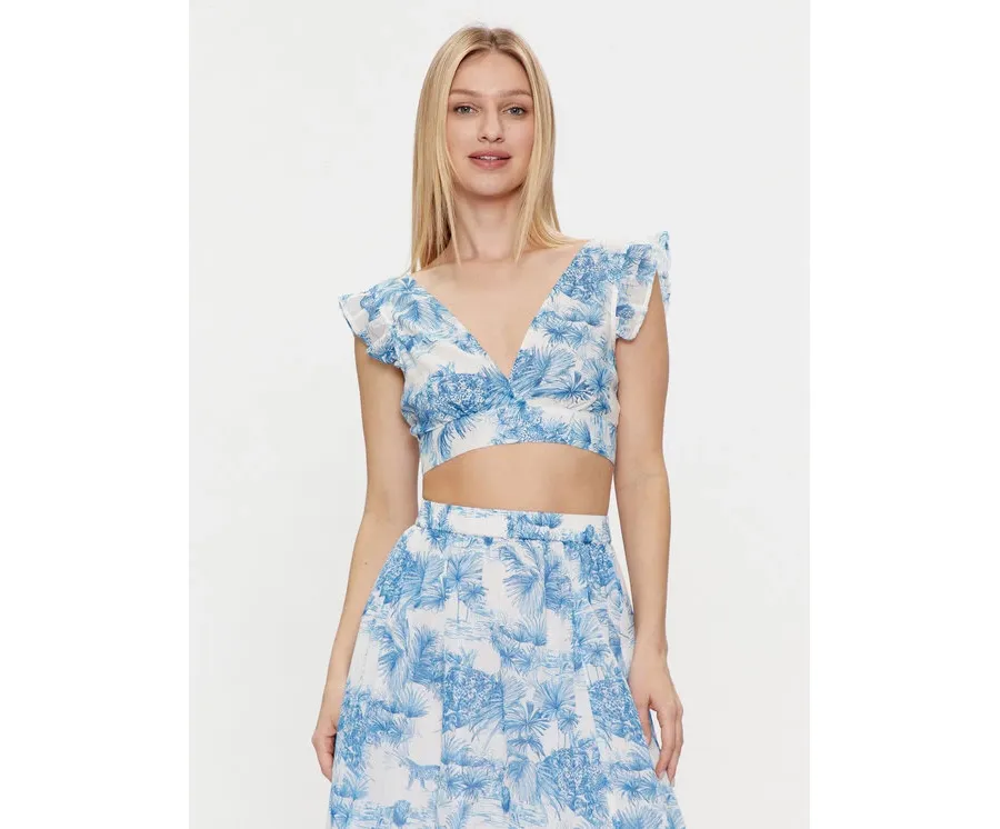 obrazek 1 Iconique Bluzka Linda IC24-052 Niebieski Slim Fit