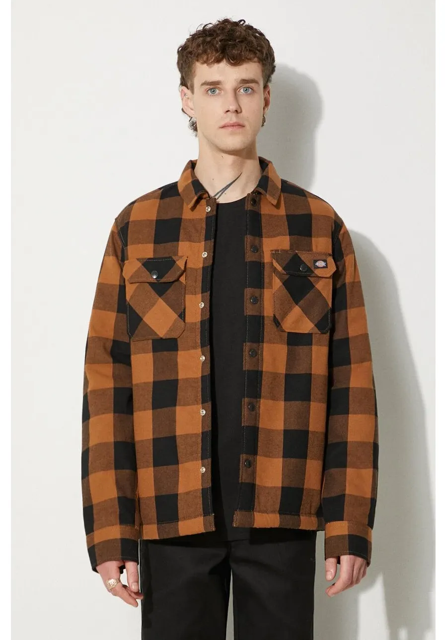 obrazek 1 Dickies kurtka Sherpa Lined męska kolor brązowy przejściowa DK0A4XGRBD0 DK0A4XGRBD0-BRAZOWY