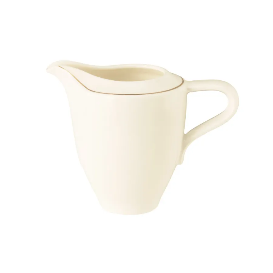 obrazek 1 Stylowy porcelanowy dzbanuszek do mleka zdobiony złotą obwódką - Seltmann Weiden