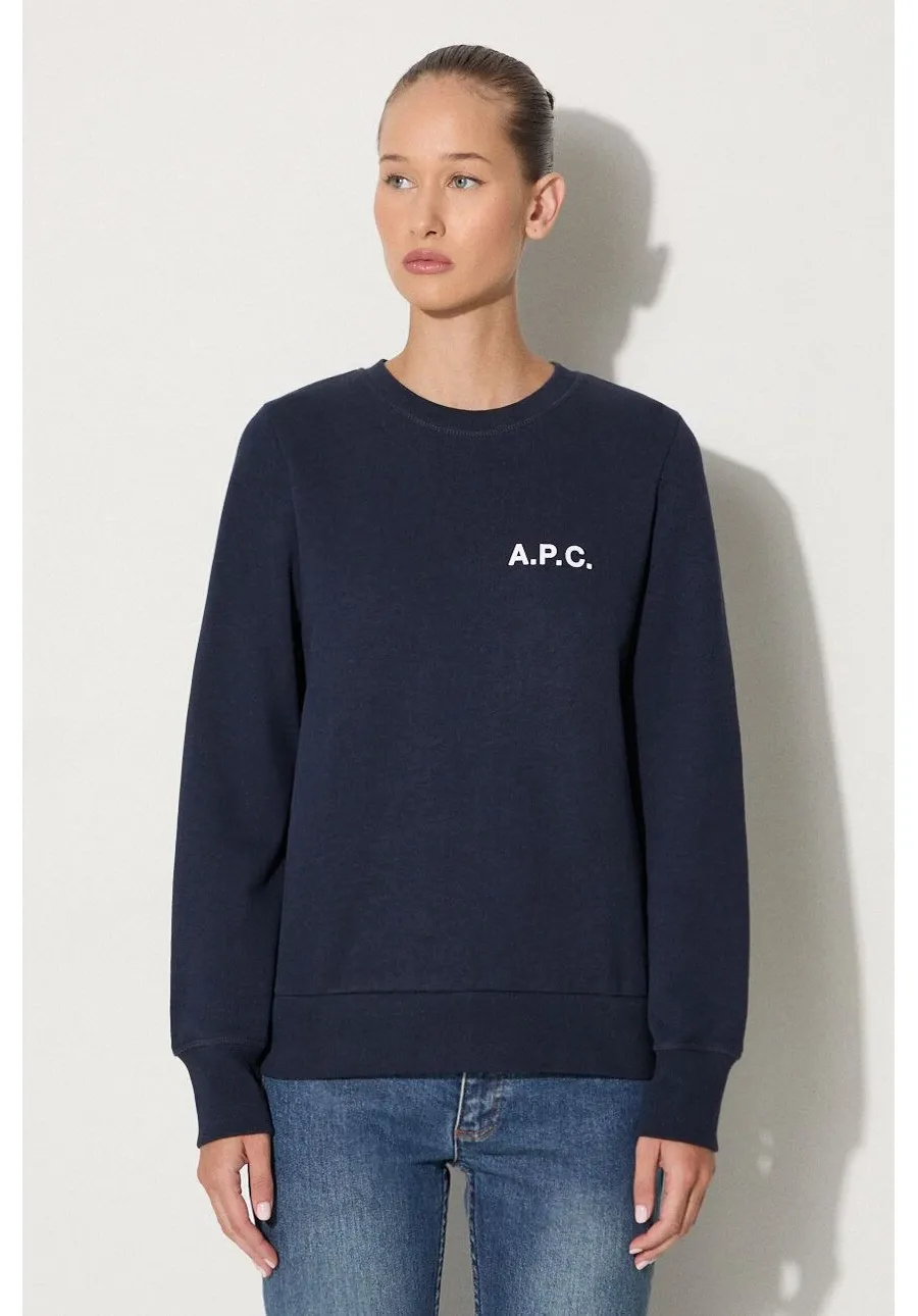 obrazek 1 A.P.C. bluza bawełniana Bluza A.P.C. Sweat Shelley damska kolor granatowy z nadrukiem COETM.F27693-DARKNAVY