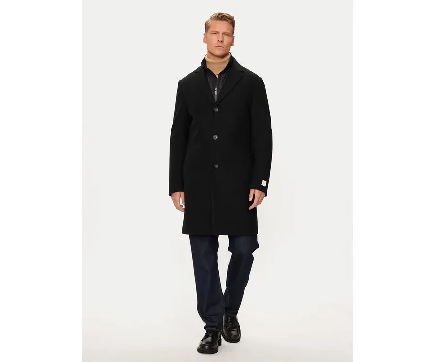 obrazek 1 Calvin Klein Płaszcz wełniany K10K113270 Czarny Regular Fit