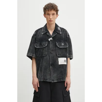 Zdjęcie Maison MIHARA YASUHIRO koszula bawełniana Amateur Sewn S/S Shirts męska kolor czarny relaxed A14SH084