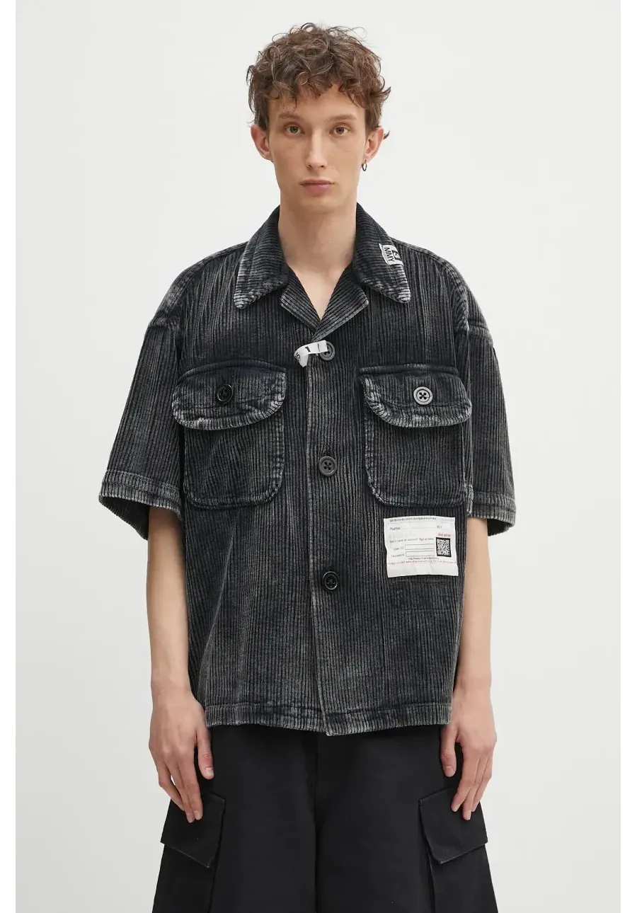 obrazek 1 Maison MIHARA YASUHIRO koszula bawełniana Amateur Sewn S/S Shirts męska kolor czarny relaxed A14SH084