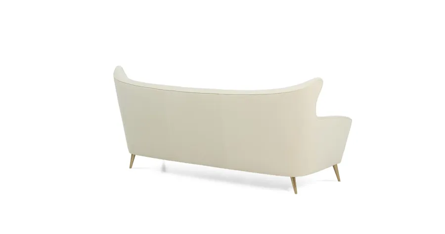 obrazek 3 Biała stylowa sofa z nogami z litego drzewa - Munna