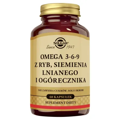 Zdjęcie Solgar Omega 3-6-9 z ryb, siemienia lnianego i ogórecznika kapsułki