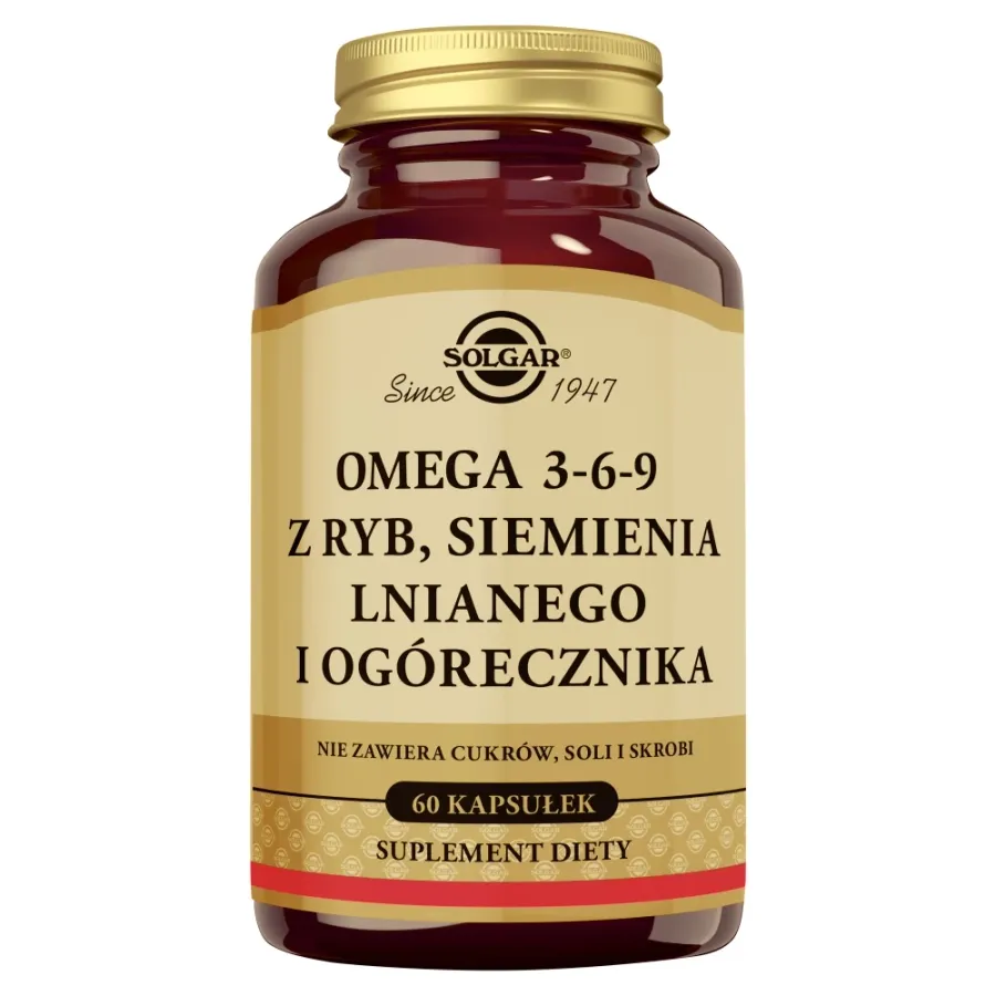 obrazek 1 Solgar Omega 3-6-9 z ryb, siemienia lnianego i ogórecznika kapsułki