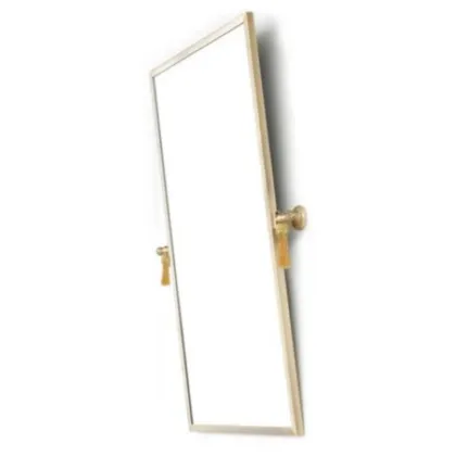 Zdjęcie Lustro ścienne z odlewanymi elementami mosiężnymi z wykończeniem w kolorze starego złota - Il Paralume Marina