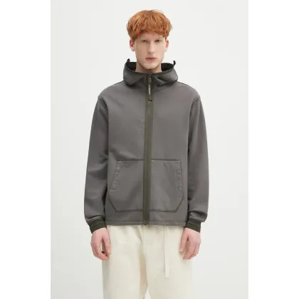 Zdjęcie C.P. Company bluza bawełniana męska kolor szary z kapturem gładka 18CMSS162A006090M