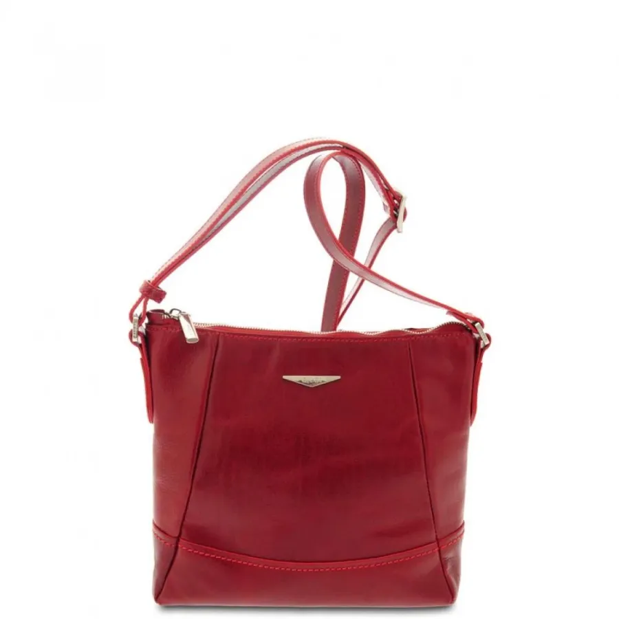 obrazek 2 Czerwona włoska torebka na ramię - Giudi