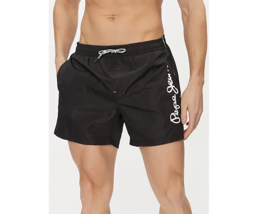 obrazek 1 Pepe Jeans Szorty kąpielowe Logo Swimshort PMB10393 Czarny Regular Fit