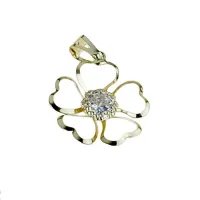 Zdjęcie Zawieszka kwiatowa z płatkami w kształcie serca i centralnym punktem świetlnym z obrobionym brzegiem