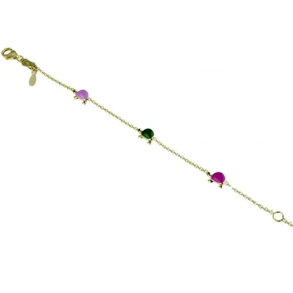 Zdjęcie Włoska dziewczęca bransoletka z emaliowanymi żółwiami