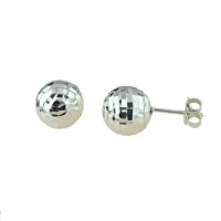 Picture Brilliant carved ball-shaped earrings with a diameter of 10 mm