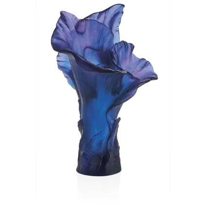 Zdjęcie Kryształowy wazon o kształcie kwiatu w kolorze Midnight Blue