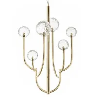 Picture Stylish chandelier in a delicate gold finish with hand-cut Italian crystal balls - Il Paralume Marina