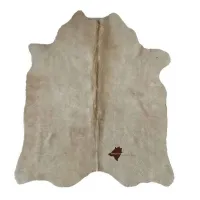 Picture Beige cowhide rug 133x130 cm