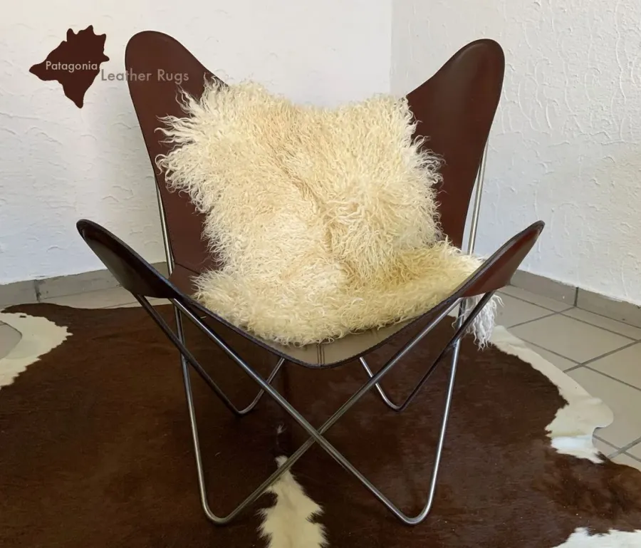 obrazek 1 Luksusowy dywan ze skóry koziej Angora - 90x70 cm