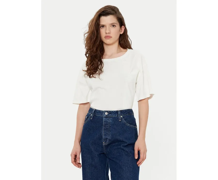 obrazek 1 Liu Jo Sport T-Shirt TA5108 JS003 Écru Regular Fit