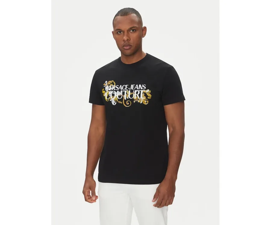 obrazek 1 Versace Jeans Couture T-Shirt 78GAHC05 Czarny Regular Fit