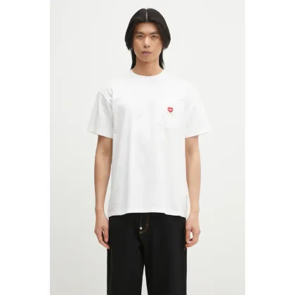 Zdjęcie Carhartt WIP t-shirt bawełniany S/S Pocket Heart T-Shirt męski kolor biały gładki I032128.1WZXX