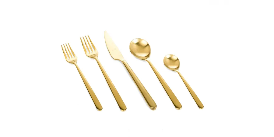 obrazek 1 Elegancki włoski komplet widelców stołowych z kolekcji Linea Ice Oro