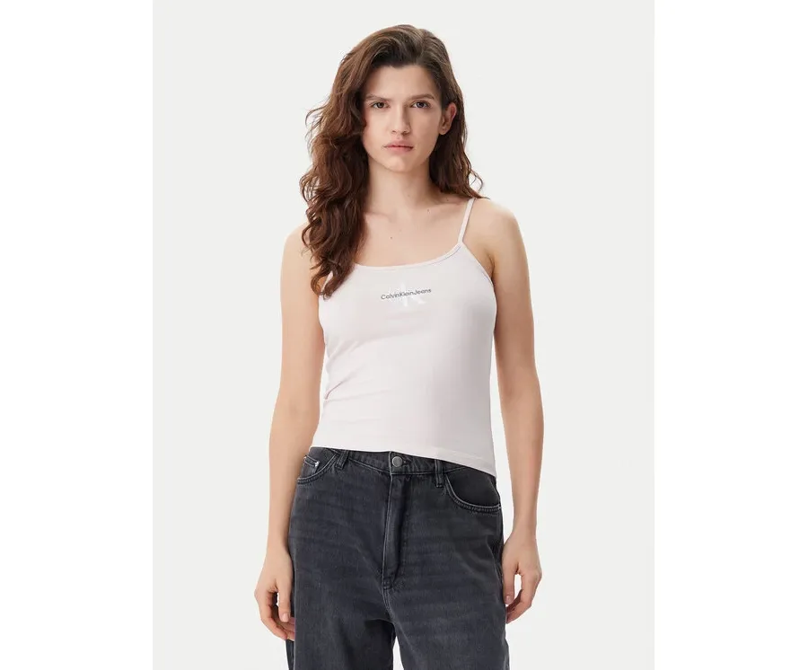 obrazek 1 Calvin Klein Jeans Top Monologo J20J223105 Różowy Slim Fit