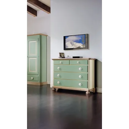 Zdjęcie Włoska komoda z 5 szufladami lakierowana w wyjątkowej kolorystyce - Zanini