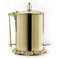 Zdjęcie Wyjątkowy kosz na śmieci z mosiądzu z pokrywą i gałką Swarovskiego do łazienki – 3SC