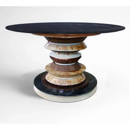 Zdjęcie Czarno brązowy oryginalny stół na cokole do inspirujących salonów – Muranti