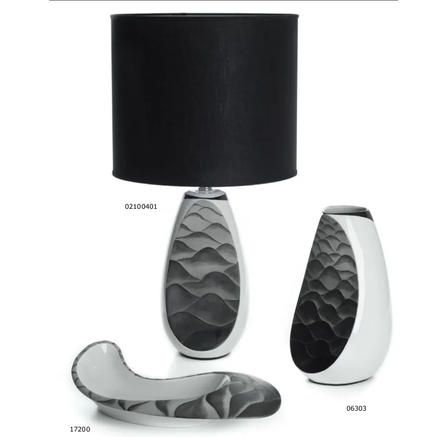 obrazek 2 Porcelanowy wazon z efektem 3D i matowoczarnym zdobieniem