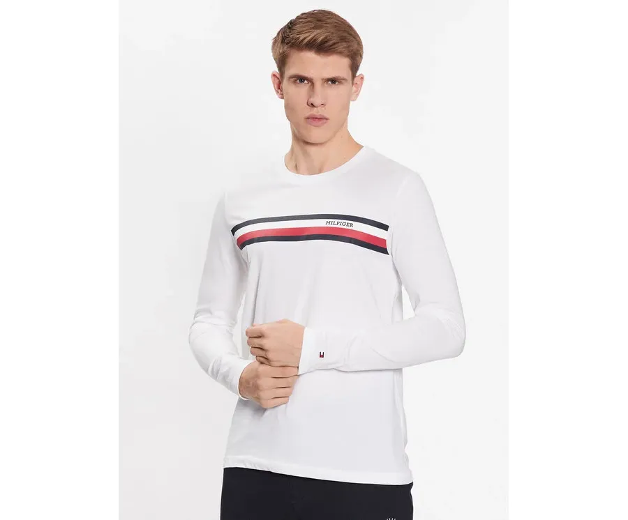 obrazek 1 Tommy Hilfiger Longsleeve MW0MW32366 Biały Slim Fit