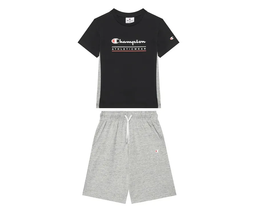 obrazek 1 Champion Komplet t-shirt i spodenki 306992 Czarny Regular Fit
