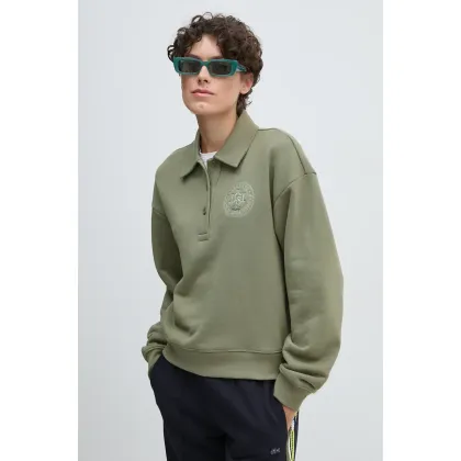 Zdjęcie Lacoste bluza bawełniana damska kolor zielony gładka SF2641