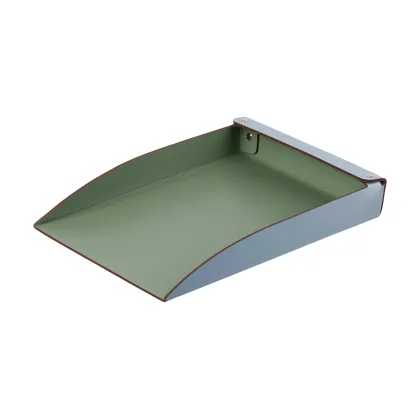 Zdjęcie Jasnobłękitna taca na dokumenty A4 z naturalnej regenerowanej skóry