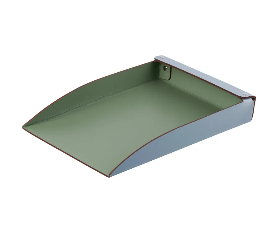 obrazek 1 Jasnobłękitna taca na dokumenty A4 z naturalnej regenerowanej skóry