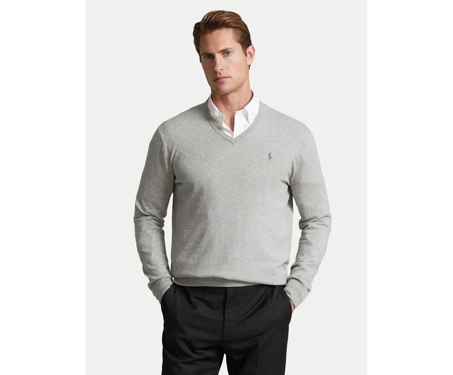 obrazek 1 Polo Ralph Lauren Sweter 710670789002 Szary Slim Fit