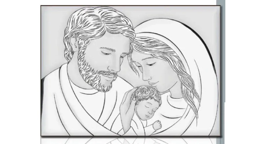 obrazek 1 Unikalny obraz na płycie przedstawiający Świętą Rodzinę o wymiarach 14х10 cm