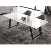 Picture A modern table with a gray Calacatta marble top in 3 dimensions