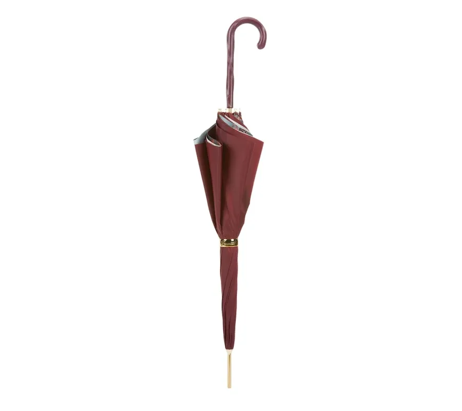 obrazek 2 Piękny klasyczny parasol damski w kolorze burgundowym – Pasotti