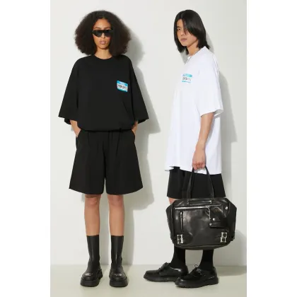 Zdjęcie VETEMENTS szorty bawełniane Jersey Shorts kolor czarny gładkie UE64SS700B