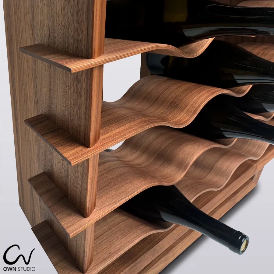 stojak na wino wave low detal 