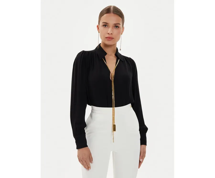 obrazek 1 Elisabetta Franchi Bluzka CA-093-46E2-V420 Czarny Standard Fit