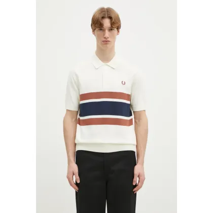 Zdjęcie Fred Perry sweter bawełniany męski kolor beżowy lekki K9709.760