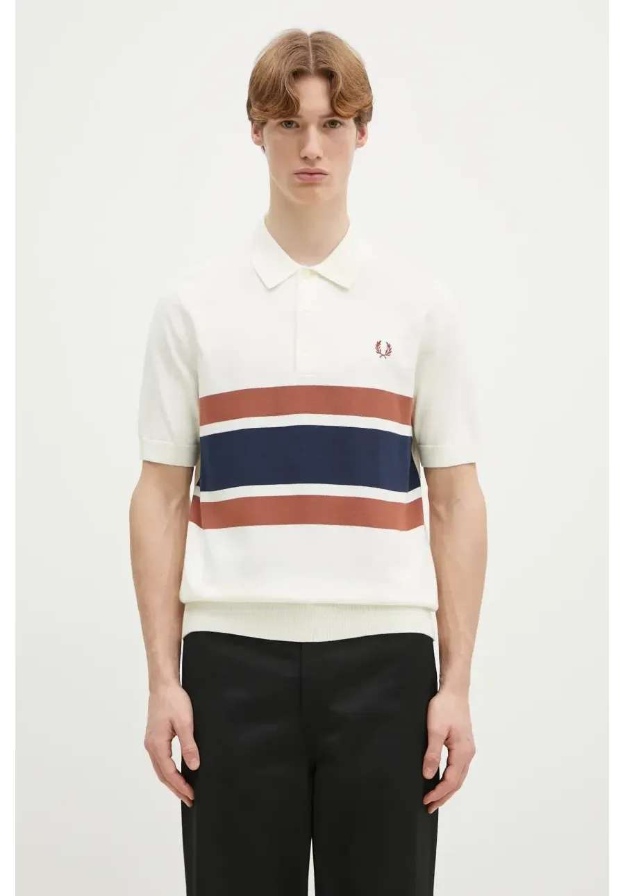 obrazek 1 Fred Perry sweter bawełniany męski kolor beżowy lekki K9709.760