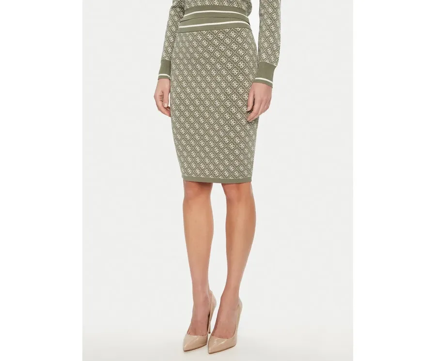 obrazek 1 Guess Spódnica ołówkowa W4BD53 Z37K0 Zielony Regular Fit