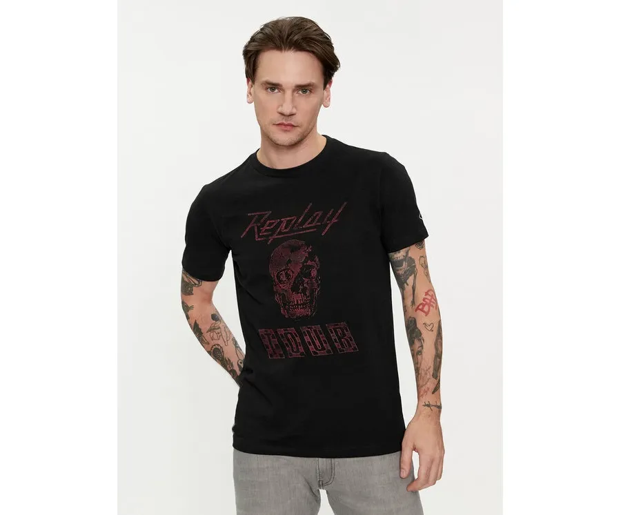 obrazek 1 Replay T-Shirt M6761.000.23608P Czarny Regular Fit REPLAY