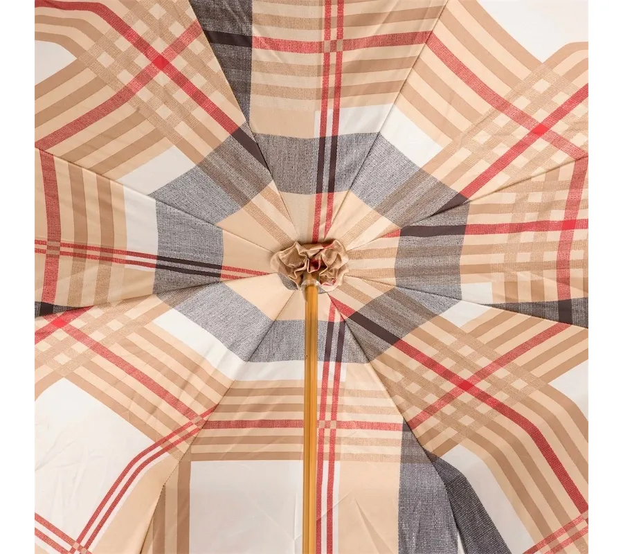 obrazek 3 Stylowy czarny parasol damski w piękną kratę – Pasotti