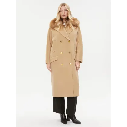 Zdjęcie Elisabetta Franchi Płaszcz wełniany CP-44D-36E2-V1000 Brązowy Regular Fit