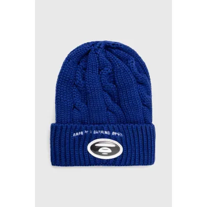 Zdjęcie AAPE czapka Cable kolor niebieski z grubej dzianiny AHT5236